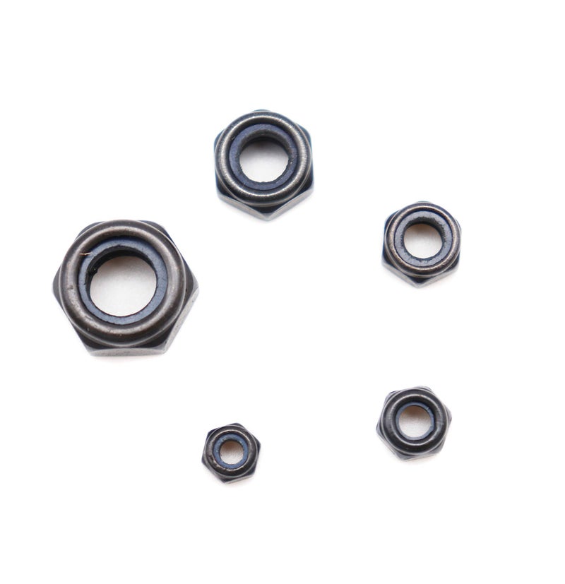binifiMux 130Pcs Black Nylon Inserted Hex Self Locking Nuts Assortment Kit,M3/ M4/ M5/ M6/ M8 Black Self Clinching Nuts Assortment Kit - Image 5